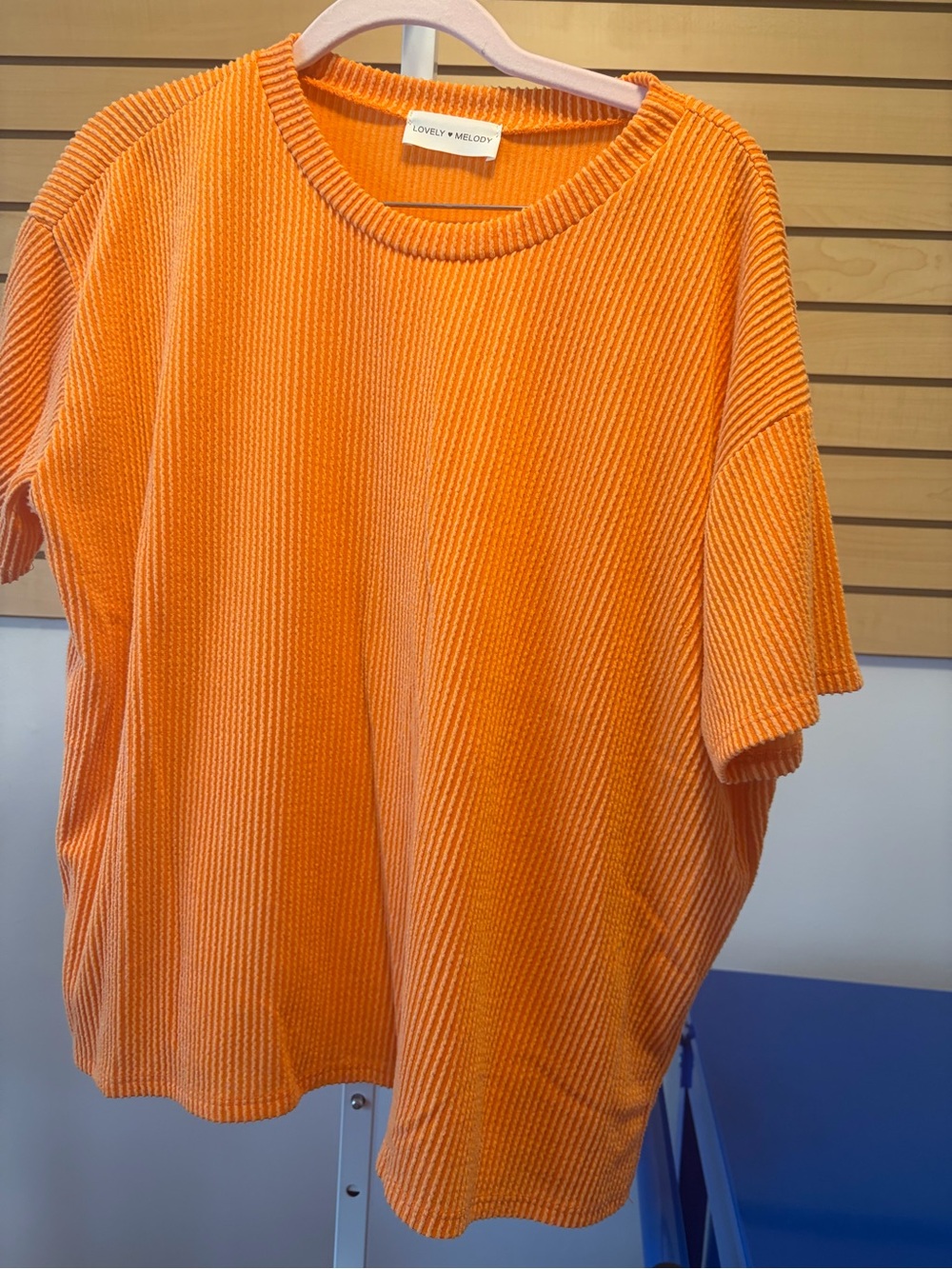 Lovely Melody Orange Ribbed Knit set